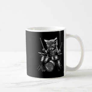 Kitten Rock Band Drummer Cat Playing Drums Kaffeetasse