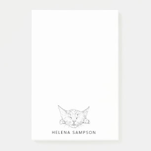 Kitten Schlafen Funny Cats Sketch Personalisiert Post-it Klebezettel