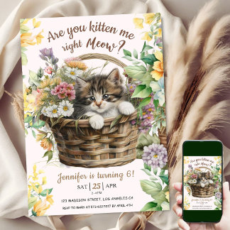 Kitten Sie mich? | Cat Girl 6. Geburtstag Einladung