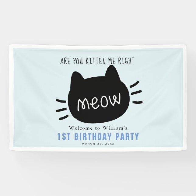Kitten Sie mir gerade in Blue BIrthday? Banner (Horizontal)