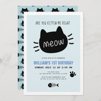 Kitten Sie mir gerade in Blue BIrthday? Einladung