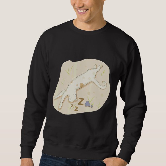Kitten Sleeping Illustration Sweatshirt (Vorderseite)