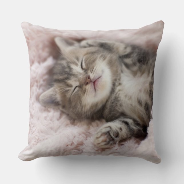 Kitten Sleeping on Towel Kissen (Vorderseite)