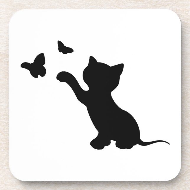 KITTEN SPIELEN MIT SCHALTFLÄCHEN GETRÄNKEUNTERSETZER (Vorderseite)