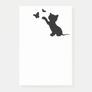 KITTEN SPIELEN MIT SCHALTFLÄCHEN POST-IT KLEBEZETTEL