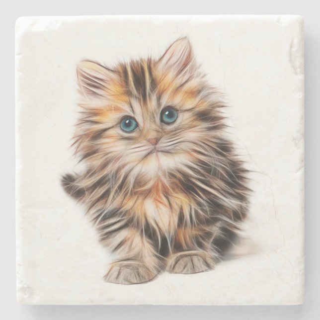 Kitten Steinuntersetzer (Vorderseite)