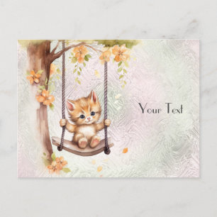 Kitten Swing Postcard Postkarte