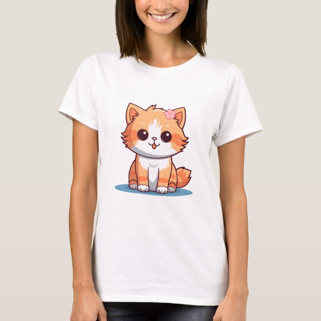 Kitten T-Shirt Gift – Soft Pastel Aesthetic Kitten (Vorderseite)