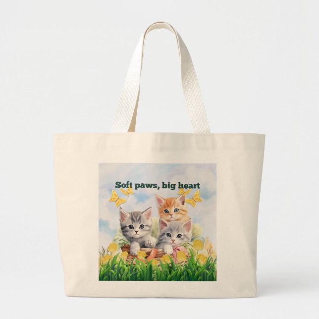 Kitten Theme Jumbo Tote Bag Jumbo Stoffbeutel (Vorne)