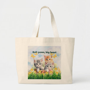 Kitten Theme Jumbo Tote Bag Stoffbeutel