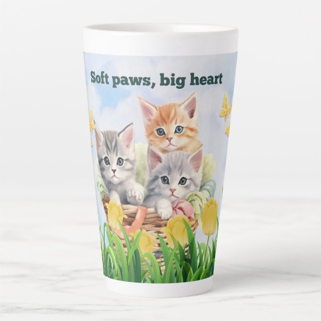 Kitten Theme Latte Tasse (Vorderseite)