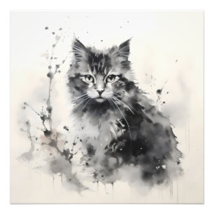 Kitten Tinte Malerei Fotodruck