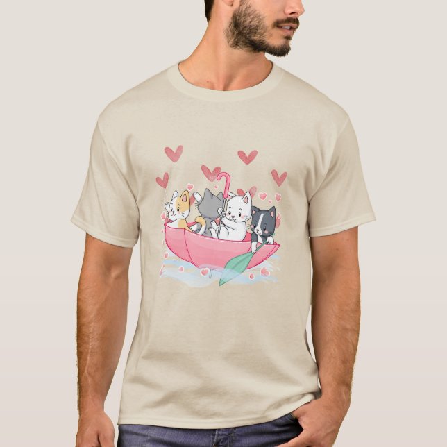 Kitten Umbrella T - Shirt (Vorderseite)