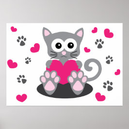 Kitten und Herz Poster