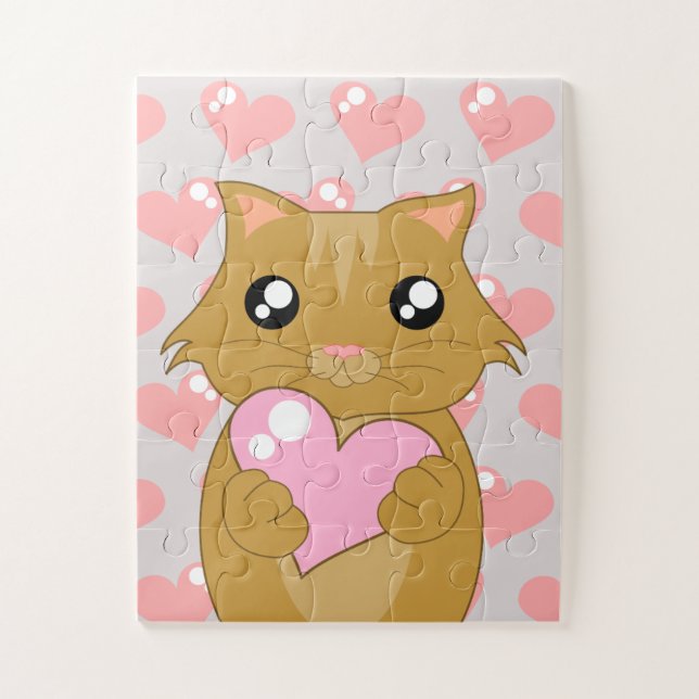 Kitten und Herz Puzzle (Vertikal)