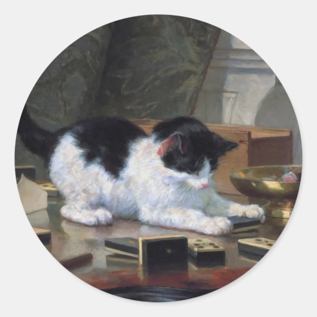Kitten von Henriëtte Ronner Knip Runder Aufkleber (Vorderseite)