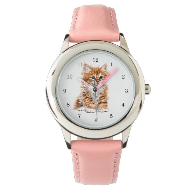 Kitten Watch Geschenk Sweet Baby Cat Armbanduhr (Vorderseite)