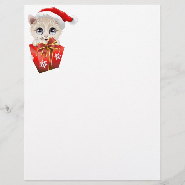 Kitten Weihnachten Weihnachten mit Geschenk (Vorderseite)