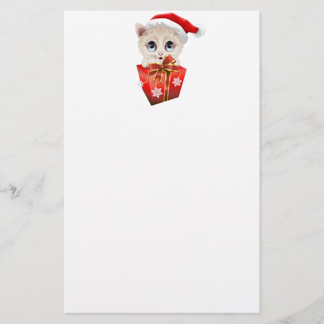 Kitten Weihnachten Weihnachten mit Geschenk (Vorderseite)