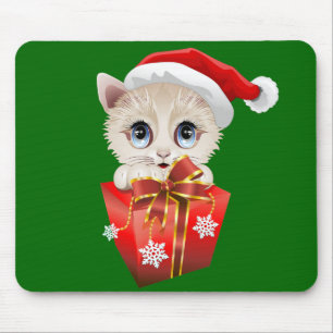 Kitten Weihnachten Weihnachten mit Geschenk Mousepad