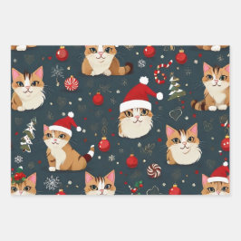 Kitten Weihnachtswrapping Paper Sheets Geschenkpapier Set