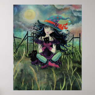 Kitten Witch Fantasy Art von Molly Harrison Poster