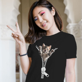Kitten Zipper T - Shirt