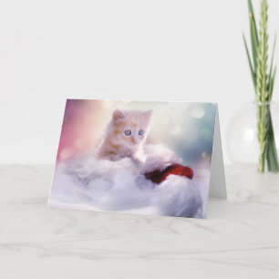 Kitten zur Weihnachtskarte Feiertagskarte