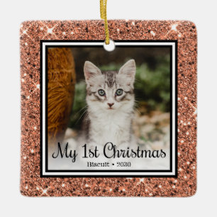 Kittens 1. Weihnachten Keramikornament