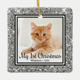 Kitten's 1. Weihnachts 2 Foto Keramikornament