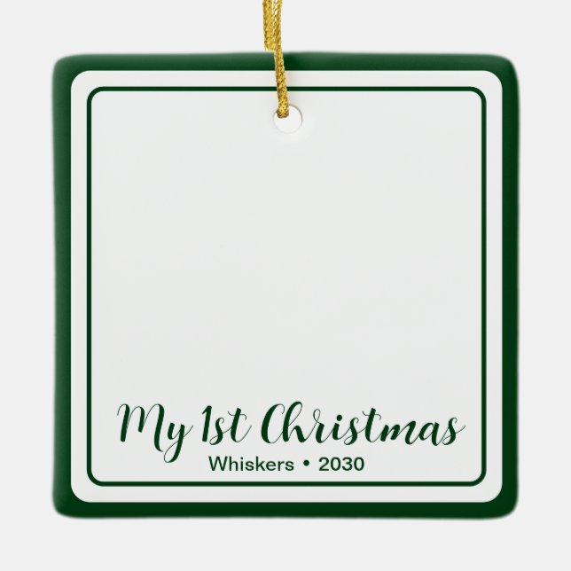 Kitten's 1. Weihnachts 2 Foto Keramikornament (Vorderseite)