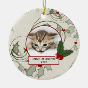 Kittens 1. Weihnachtsdekoration Keramikornament