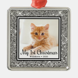 Kittens 1. Weihnachtsfest-Foto Ornament Aus Metall