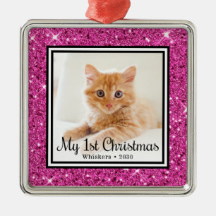 Kittens 1. Weihnachtsfest-Foto Ornament Aus Metall
