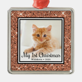 Kittens 1. Weihnachtsfest-Foto Ornament Aus Metall