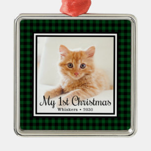 Kittens 1. Weihnachtsfest-Foto Ornament Aus Metall