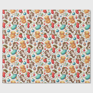 Kittens and Puppies for Christmas Geschenkpapier