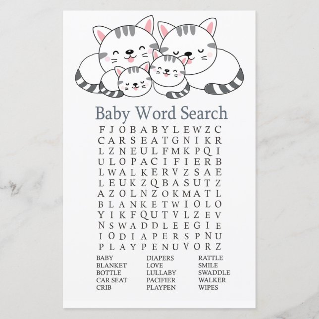 Kittens Baby Shooter Word Search Game (Vorderseite)