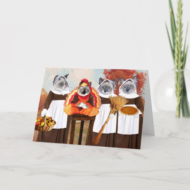 Kittens Erntedank Grußkarte Feiertagskarte (Vorderseite)