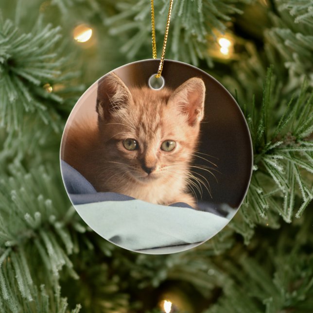 Kittens erste Weihnachten Keramik Ornament (Baum)
