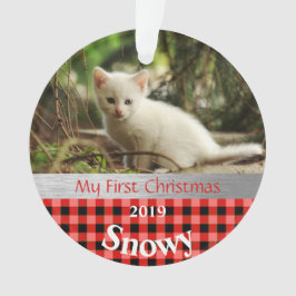 Kitten's First Christmas Foto Ornament