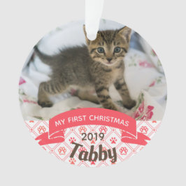 Kitten's First Christmas Foto Ornament