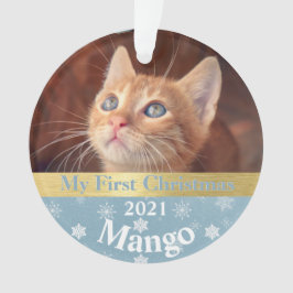 Kitten's First Christmas Foto Ornament