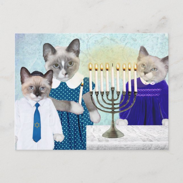 Kittens' Hanukkah Postcard Feiertagspostkarte (Vorderseite)