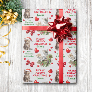 Kittens Merry Meowy Christmas Grandchild Geschenkpapier