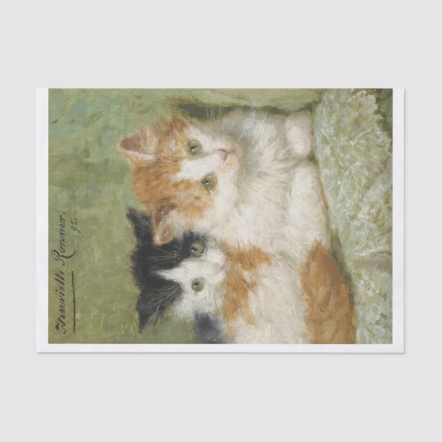 Kittens Painting Henriette Ronner-Knip (1821-1909) Seidenpapier (Vorderseite)