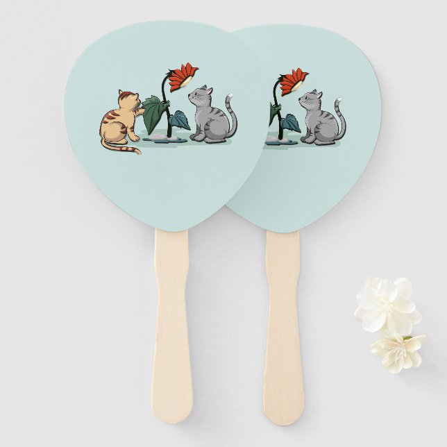 Kittens Summer Delight Blume Game Fächer (Vorne und Hinten)