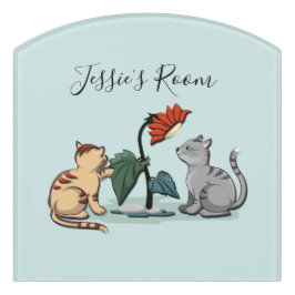 Kittens Summer Delight Seafoam Green Türschild