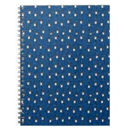 Kittens und Pawprints in Dark Cerulean Notizblock