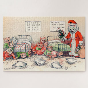 Kittens und Santa Cat, Louis Wain Puzzle